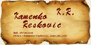 Kamenko Resković vizit kartica